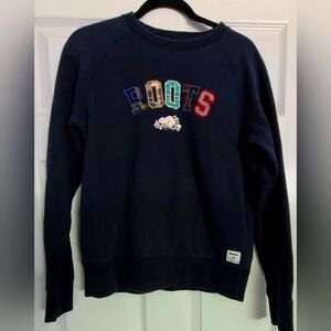 Roots Dark Blue Sweatshirt with Colorful Logo